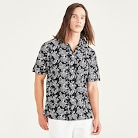 Camisa Seasonal Camp Collar Relaxed Fit Negra