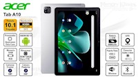 Tablet Acer Iconia Tab A10-21 10.1” IPS 4GB RAM 128GB ROM A24003 Android 14 -  Plata