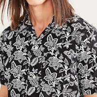Camisa Seasonal Camp Collar Relaxed Fit Negra