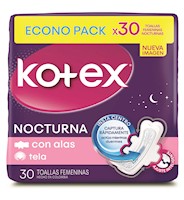 Toalla Kotex Nocturna Tela 30