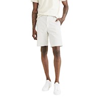 Short Ultimate Chino Straight Fit a Rayas Beige