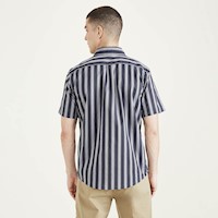 Camisa Casual Manga Corta Signature ComfortFlex Standard Fit a Rayas Navy Blazer