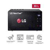 Horno Microondas LG MH7032JAS EasyClean con Dorador 30L Negro