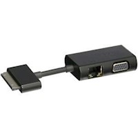 Hp side dock rj45 ethernet vga adaptador de base - g7u78aa Generico