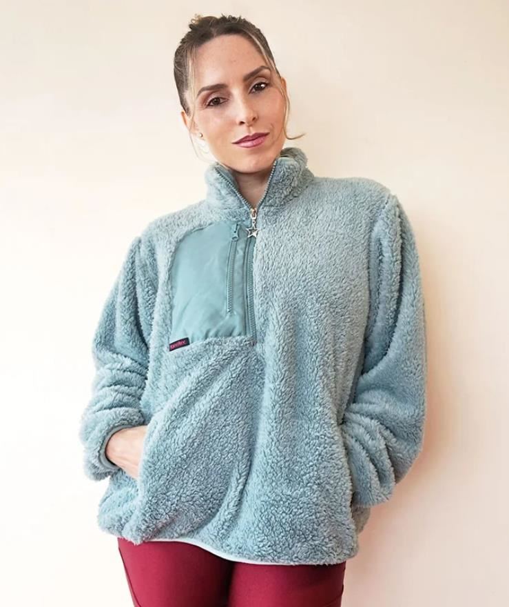 Casaca Polera Casual Kinetix Teddy Oversized Jade Mujer Generico