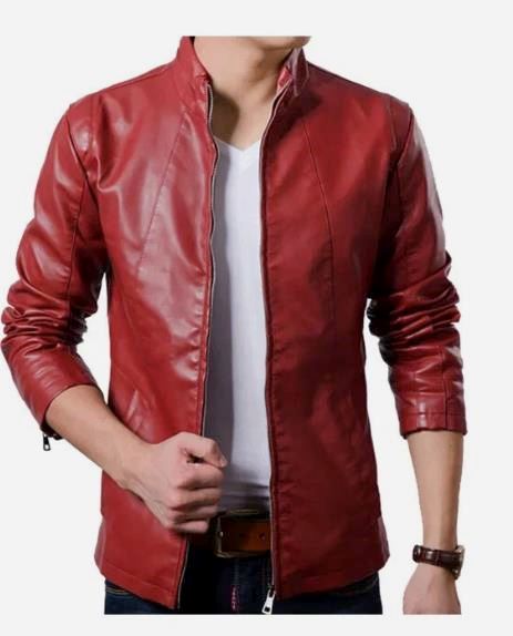 Chaqueta de Cuero Roja